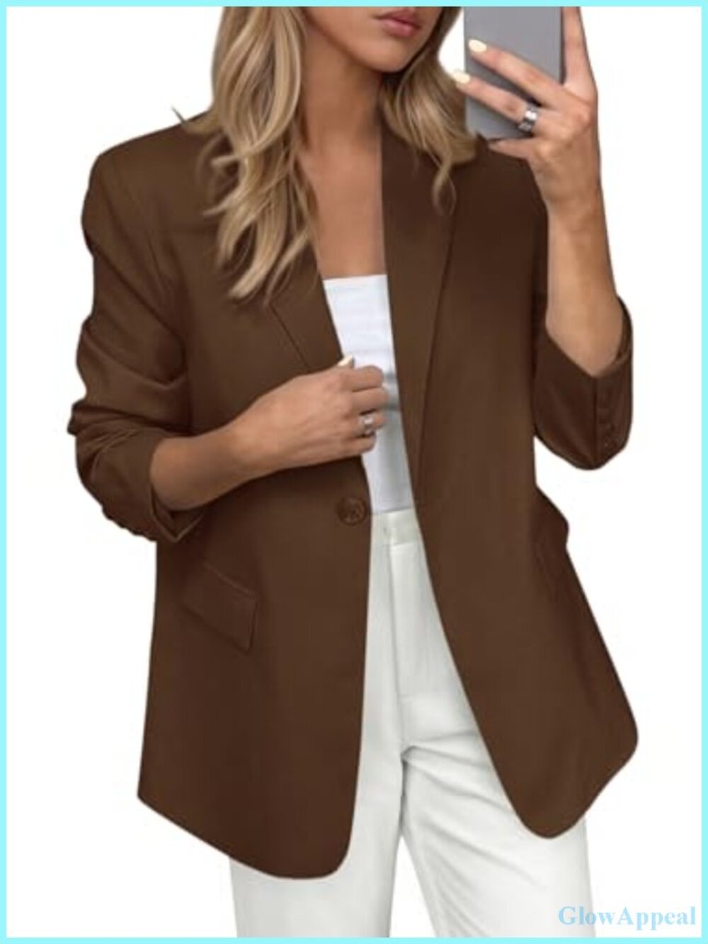 Blazer Womens Business Casual Open Front Long Sleeve Suit Jacket